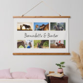 6フォトコラージュと名前馬好き 吊り下げ型タペストリー (寝室)