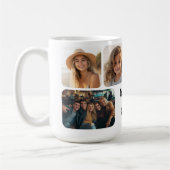 6フォトコラージュと文字ブロック – 白黒 コーヒーマグカップ (左)