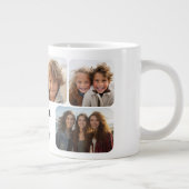 6フォトコラージュと文字ブロック – 白黒 ジャンボコーヒーマグカップ (右)