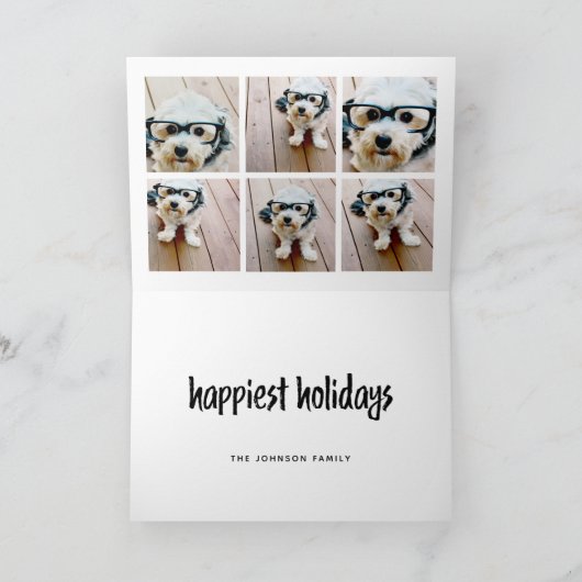 6フォトコラージュと最高の年間の白黒 シーズンカード (内部)