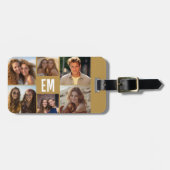 6フォトコラージュと金ゴールドモノグラムと文字 ラゲッジタグ (正面横)