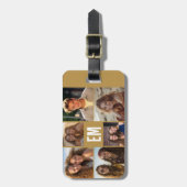 6フォトコラージュと金ゴールドモノグラムと文字 ラゲッジタグ (正面縦)