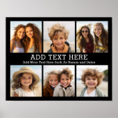 6フォトコラージュと2ラインのシンプル文字 ポスター (正面)