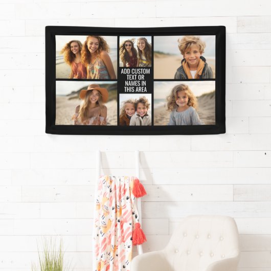 6フォトコラージュのミニマリスト – 白と黒 横断幕 (インサイチュ)