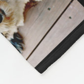 6フォトコラージュのミニマル – 名前を黒に追加 フリースブランケット (角)