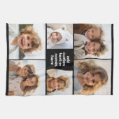 6フォトコラージュのミニマル – 白と黒 キッチンタオル (横)