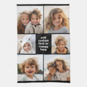 6フォトコラージュのミニマル – 白と黒 キッチンタオル (縦)