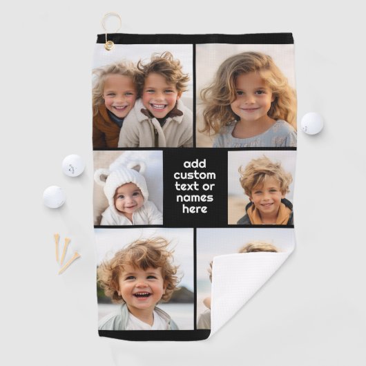 6フォトコラージュのミニマル – 白と黒 ゴルフタオル (インサイチュ)