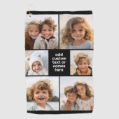 6フォトコラージュのミニマル – 白と黒 ゴルフタオル (正面)