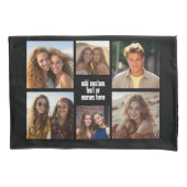 6フォトコラージュのミニマル – 白黒グリッド 枕カバー (正面)