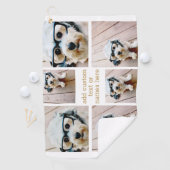 6フォトコラージュのミニマル – 金ゴールドとホワイトグリッド ゴルフタオル (インサイチュ)