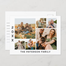 6フォトコラージュの家族の名前ミニマルモダンリスト