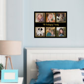 6フォトコラージュカスタム文字ブラック金ゴールド 箔ポスター (インサイチュ (寝室))