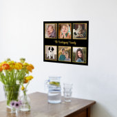 6フォトコラージュカスタム文字ブラック金ゴールド 箔ポスター (レイダウン (キッチン))