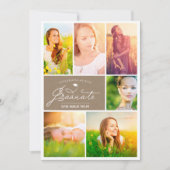 6フォトコラージュグラードクラフト紙卒業式パーティー 招待状 (正面)