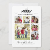 6フォトコラージュシンプルの思い出メリークリスマス シーズンカード (正面)