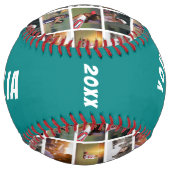 6フォトコラージュティール（緑がかった色）プレイヤー番号チーム名 ソフトボール (裏面)