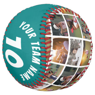 6フォトコラージュティール（緑がかった色）プレイヤー番号チーム名 ソフトボール