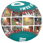 6フォトコラージュティール（緑がかった色）プレイヤー番号チーム名 ソフトボール (正面)