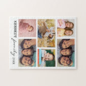 6フォトコラージュテンプレートファミリー名白 ジグソーパズル (横)