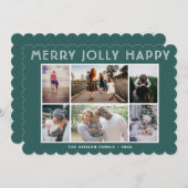 6フォトコラージュハッピンメリーグすてきクリスマス シーズンカード (正面/裏面)