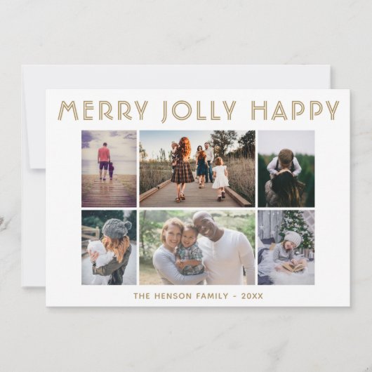6フォトコラージュハッピンメリーグすてきクリスマス シーズンカード (正面)