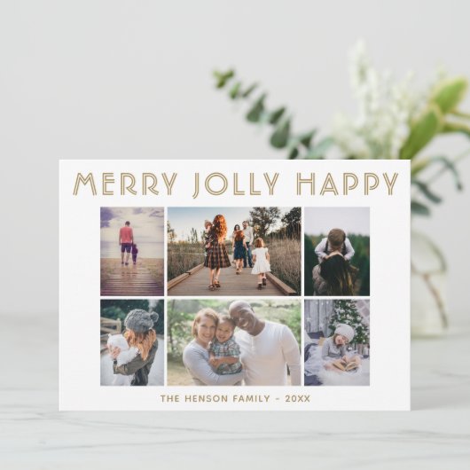 6フォトコラージュハッピンメリーグすてきクリスマス シーズンカード (スタンド正面)