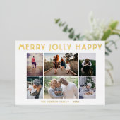 6フォトコラージュハッピンメリーグすてきクリスマス 箔シーズンカード (立ち正面)