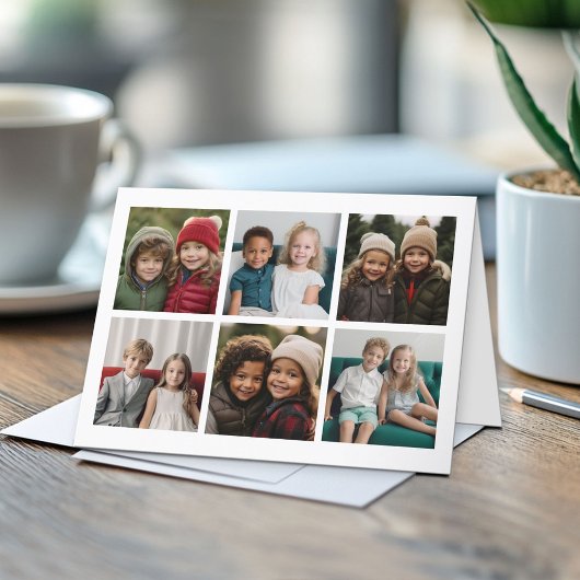 6フォトコラージュハッピーホリデイズ白黒 シーズンカード