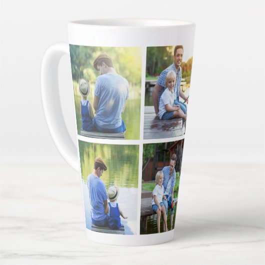 6フォトコラージュパパ父キープサケ カフェラテマグ (左アングル)