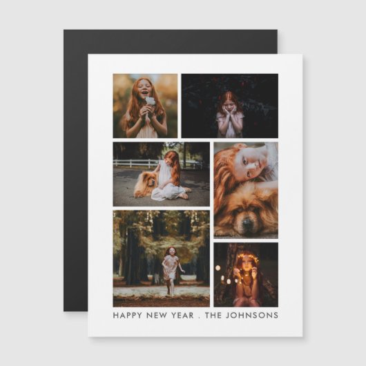 6フォトコラージュパーソナライズされた年末年始 (正面/裏面)
