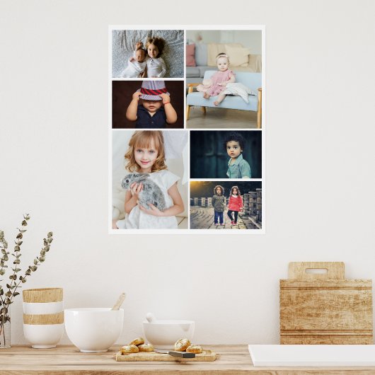6フォトコラージュパーソナライズされた ポスター (キッチン)