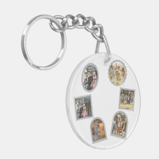 6フォトコラージュモダンファエレガントミリーラブ キーホルダー (正面左)