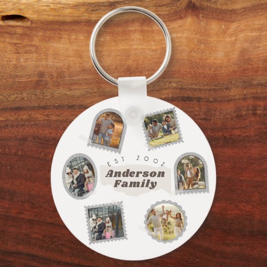 6フォトコラージュモダンファエレガントミリーラブ キーホルダー (正面)