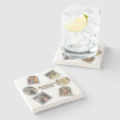 6フォトコラージュモダンファエレガントミリーラブ ストーンコースター (横)