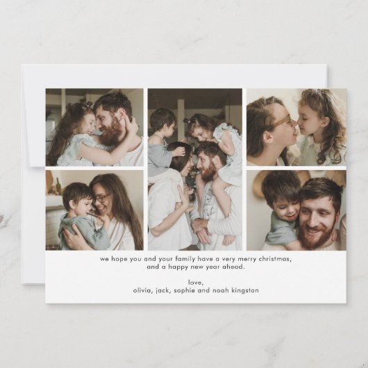 6フォトコラージュモダン素敵な季節のクリスマス シーズンカード