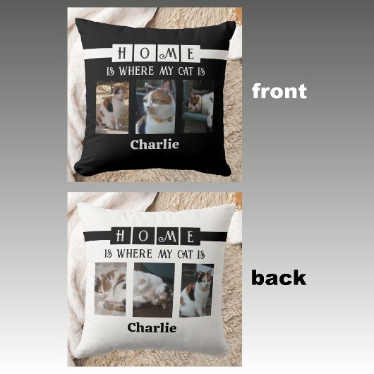 6フォトコラージュ動物愛好家白黒 クッション