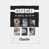 6フォトコラージュ動物愛好家白黒 フリースブランケット (正面)