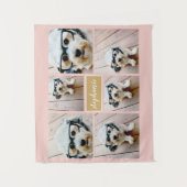 6フォトコラージュ名ミニマル – カラー編集可能 タペストリー (正面)