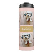 6フォトコラージュ名ミニマル – カラー編集可能 タンブラー (正面)