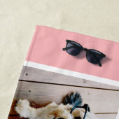 6フォトコラージュ名ミニマル – カラー編集可能 ビーチタオル (インサイチュ)