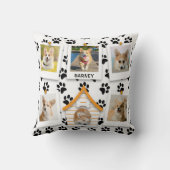 6フォトコラージュ名前を追加ドッグハウスポープリント クッション (裏面)