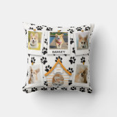 6フォトコラージュ名前を追加ドッグハウスポープリント クッション (正面)
