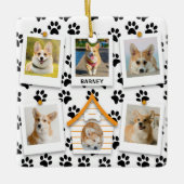 6フォトコラージュ名前を追加ドッグハウスポープリント セラミックオーナメント (正面)