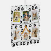6フォトコラージュ名前を追加ドッグハウスポープリント メタルオーナメント (正面右)