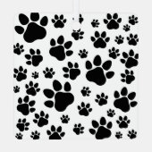 6フォトコラージュ名前を追加ドッグハウスポープリント メタルオーナメント (裏面)