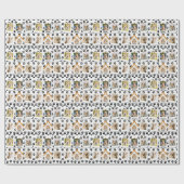 6フォトコラージュ名前を追加ドッグハウスポープリント ラッピングペーパー (フラット)