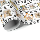 6フォトコラージュ名前を追加ドッグハウスポープリント ラッピングペーパー (ロールコーナー)