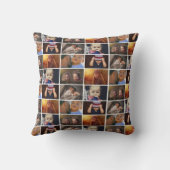 6フォトコラージュ家族の写真パターン クッション (裏面)