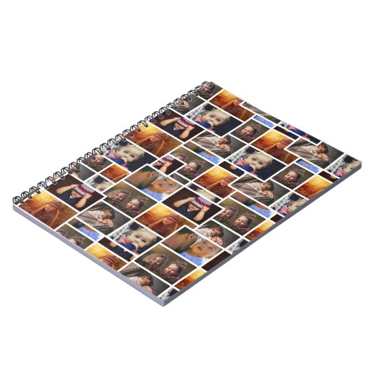 6フォトコラージュ家族の写真パターン ノートブック (左側)